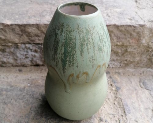 grün-weiß keramik vase